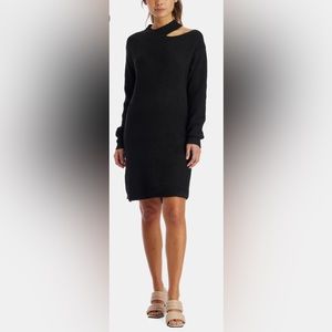 StitchDrop Black Above Keyboard Knit Sweater Dress Size Large NWT
